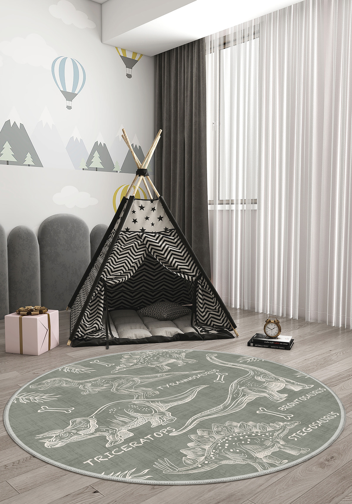 Daxon Green Dinosaur Rug