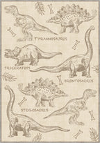 Daxon Beige Dinosaur Rug