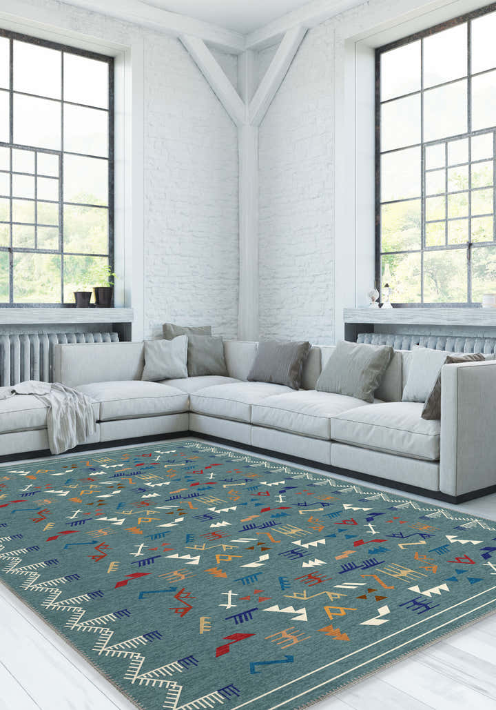 Miran Teal Berber Rug