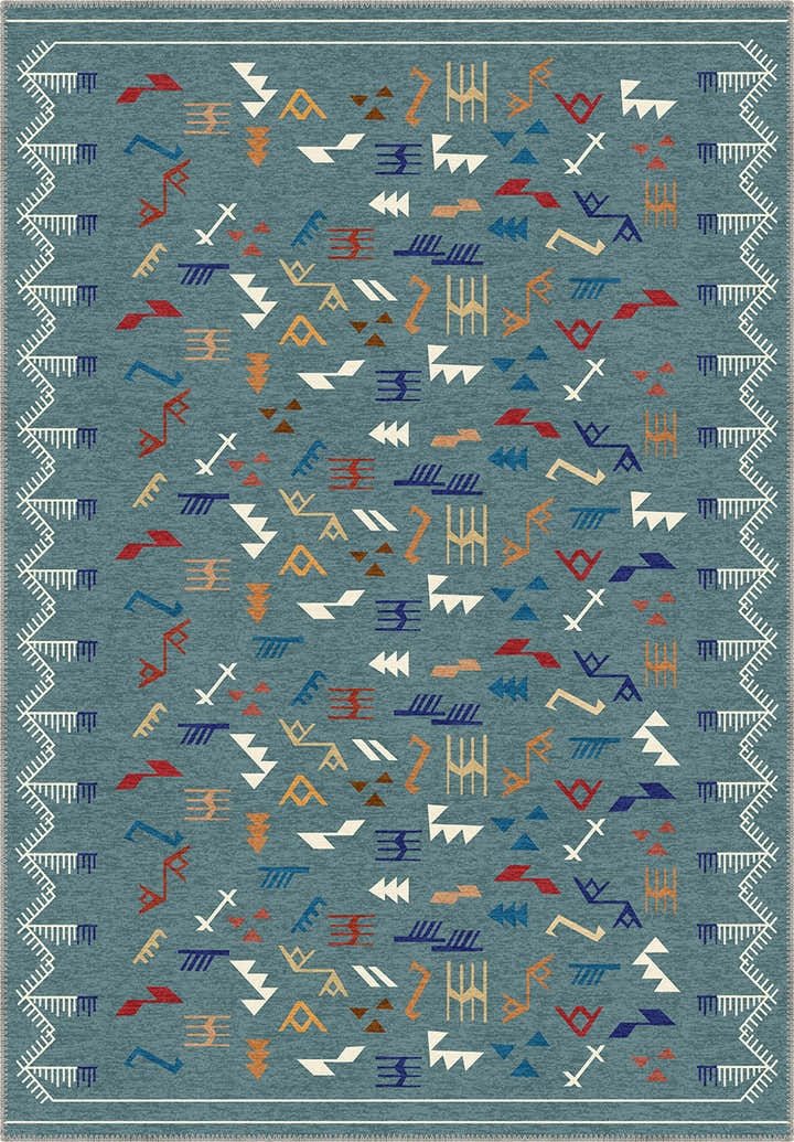 Miran Teal Berber Rug