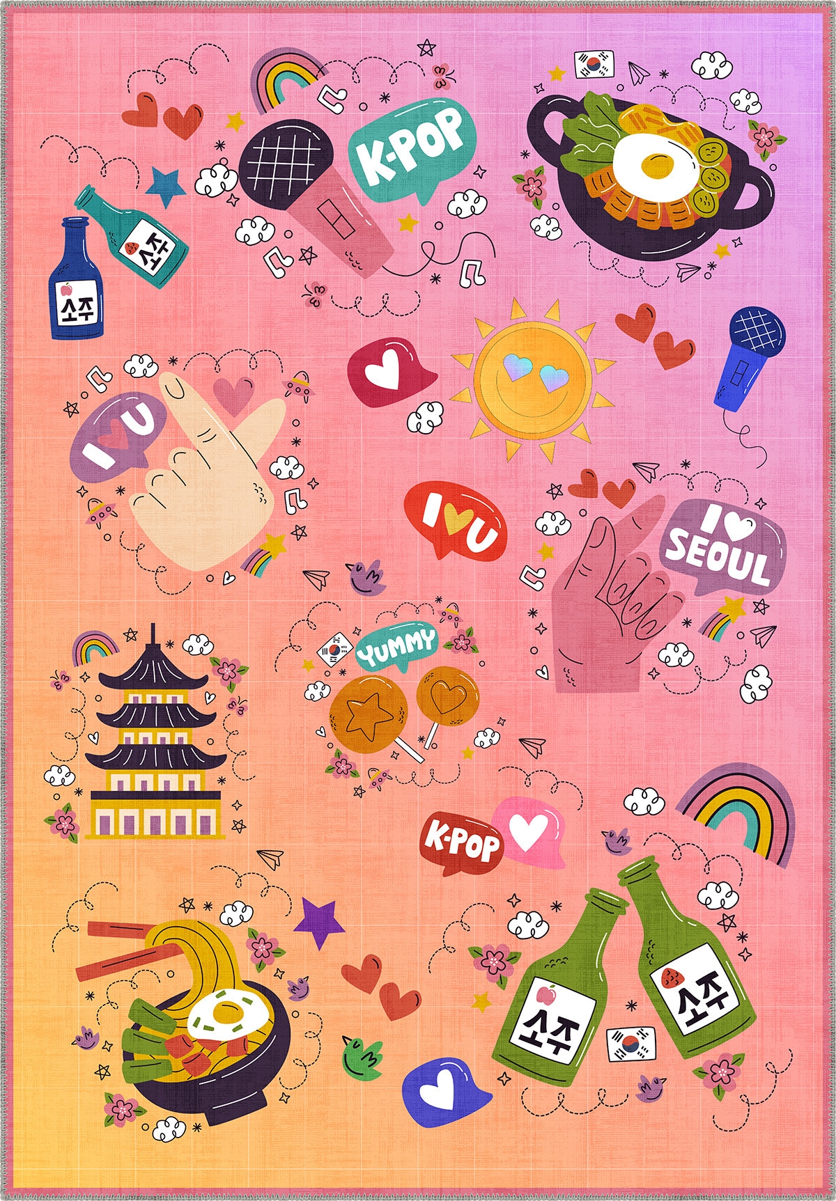 Mina Pink K-Pop Rug