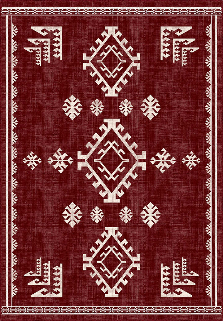 Lina Burgundy Rustic Rug