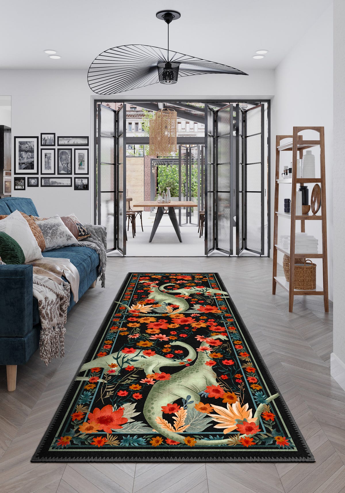 Nola Floral Dinosaur Rug