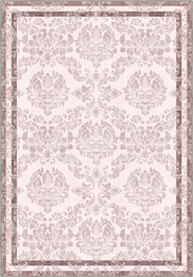 Baroque pastel rug in blush pink color.
