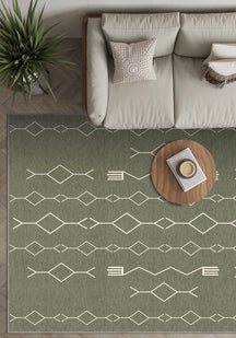 Sage green rug for living room.