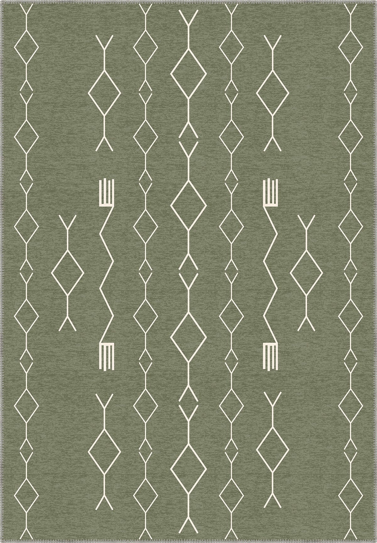 Geometric Sage Green Rug