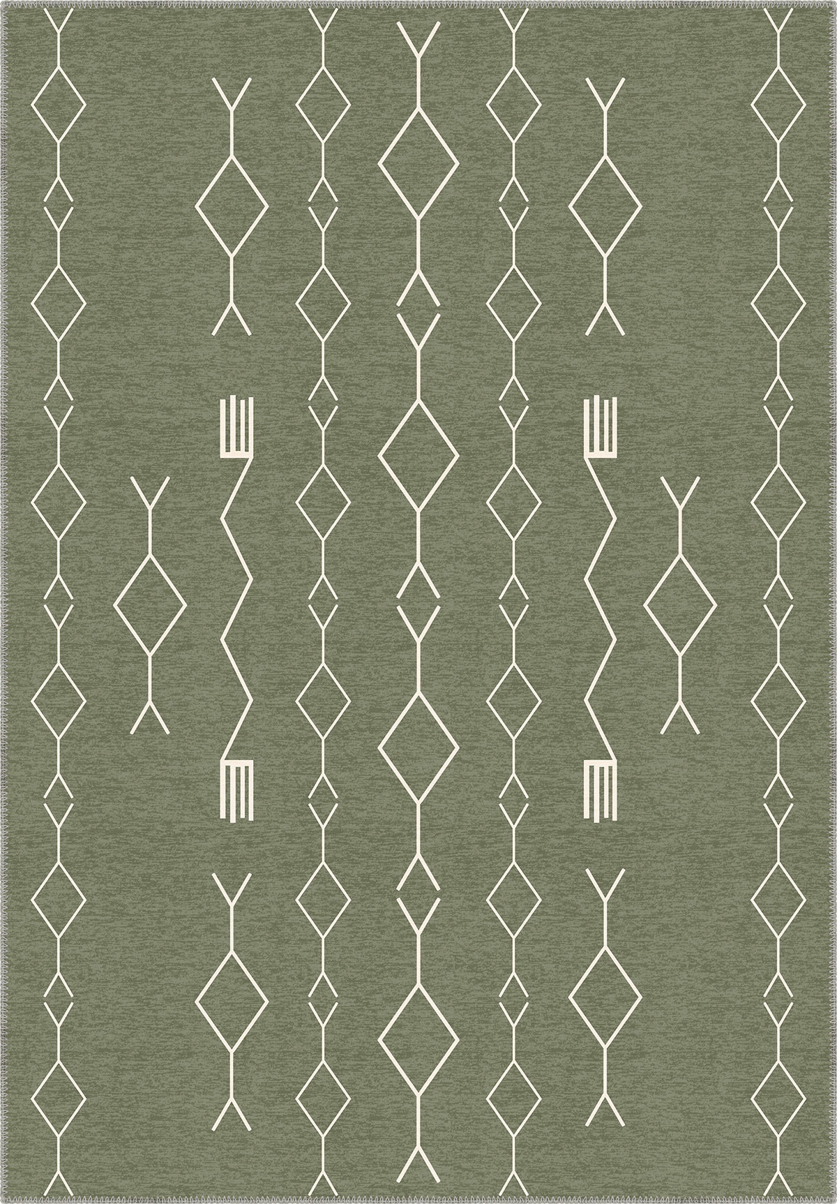 Geometric Sage Green Rug