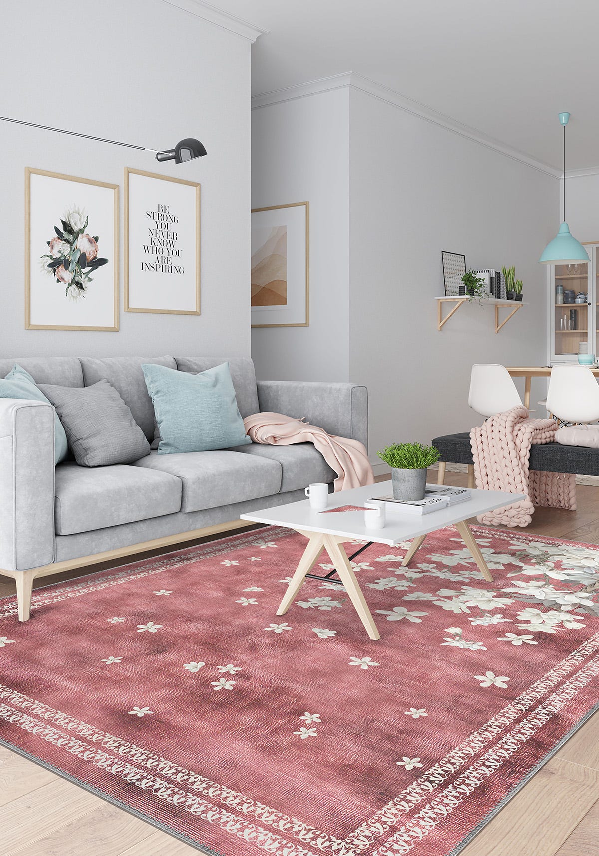 Hanami Pink Japanese Rug