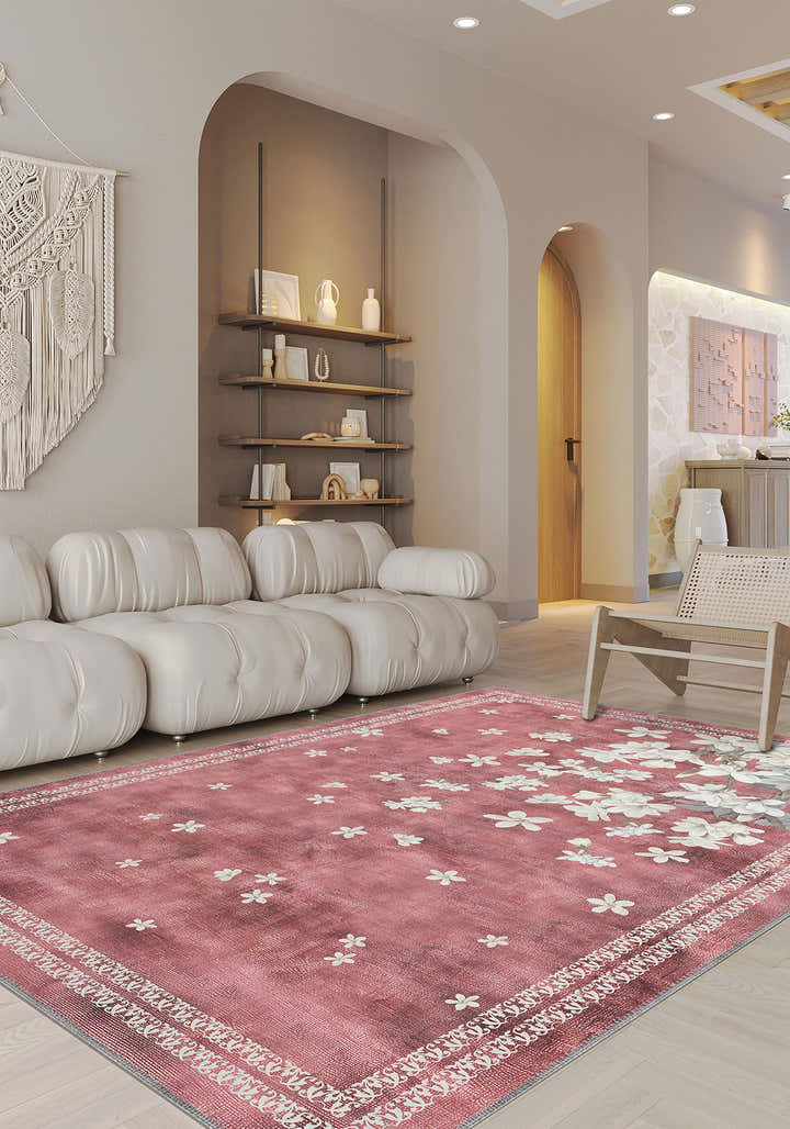 Hanami Pink Japanese Rug