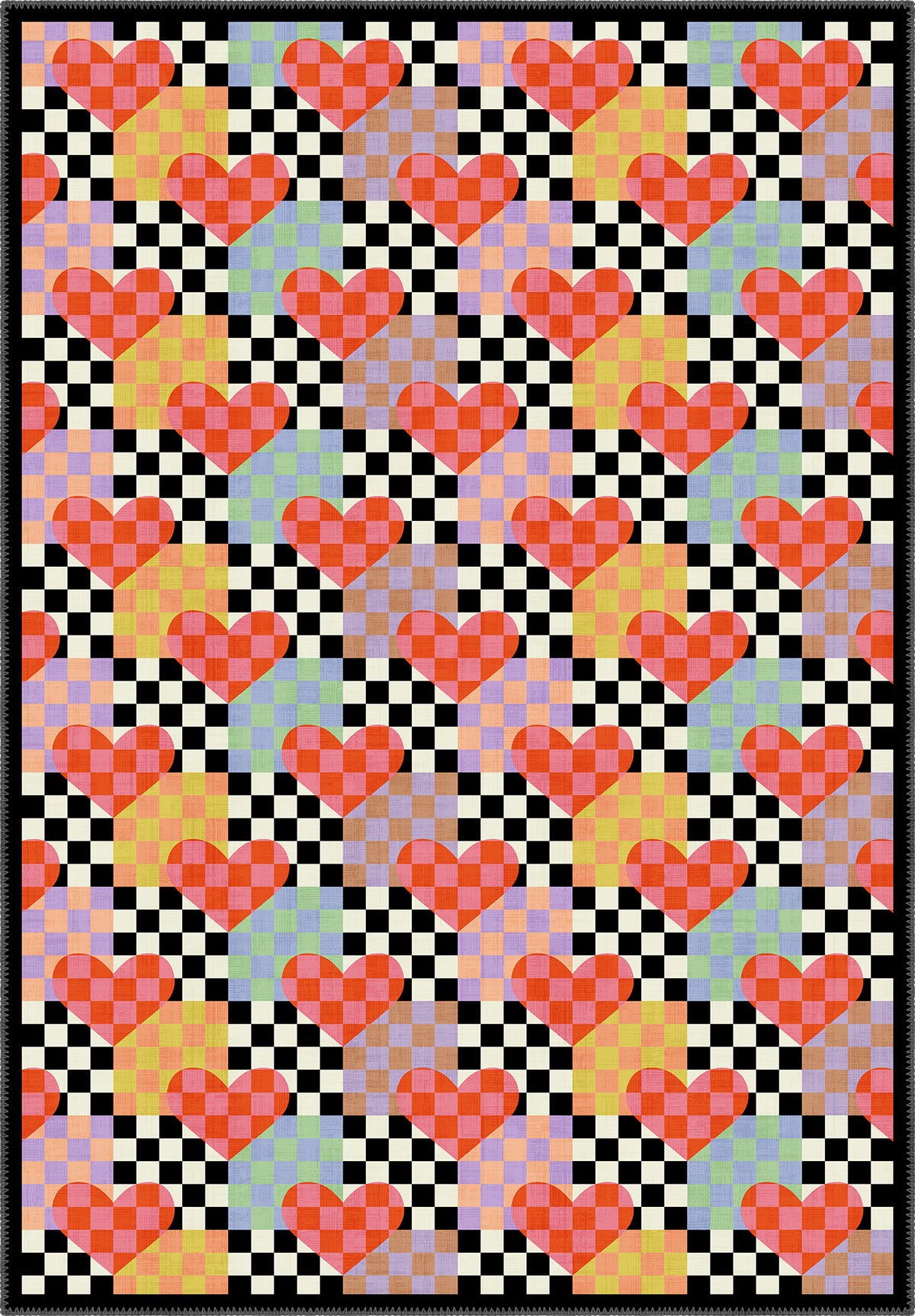 Lolly Checkered Heart Rug