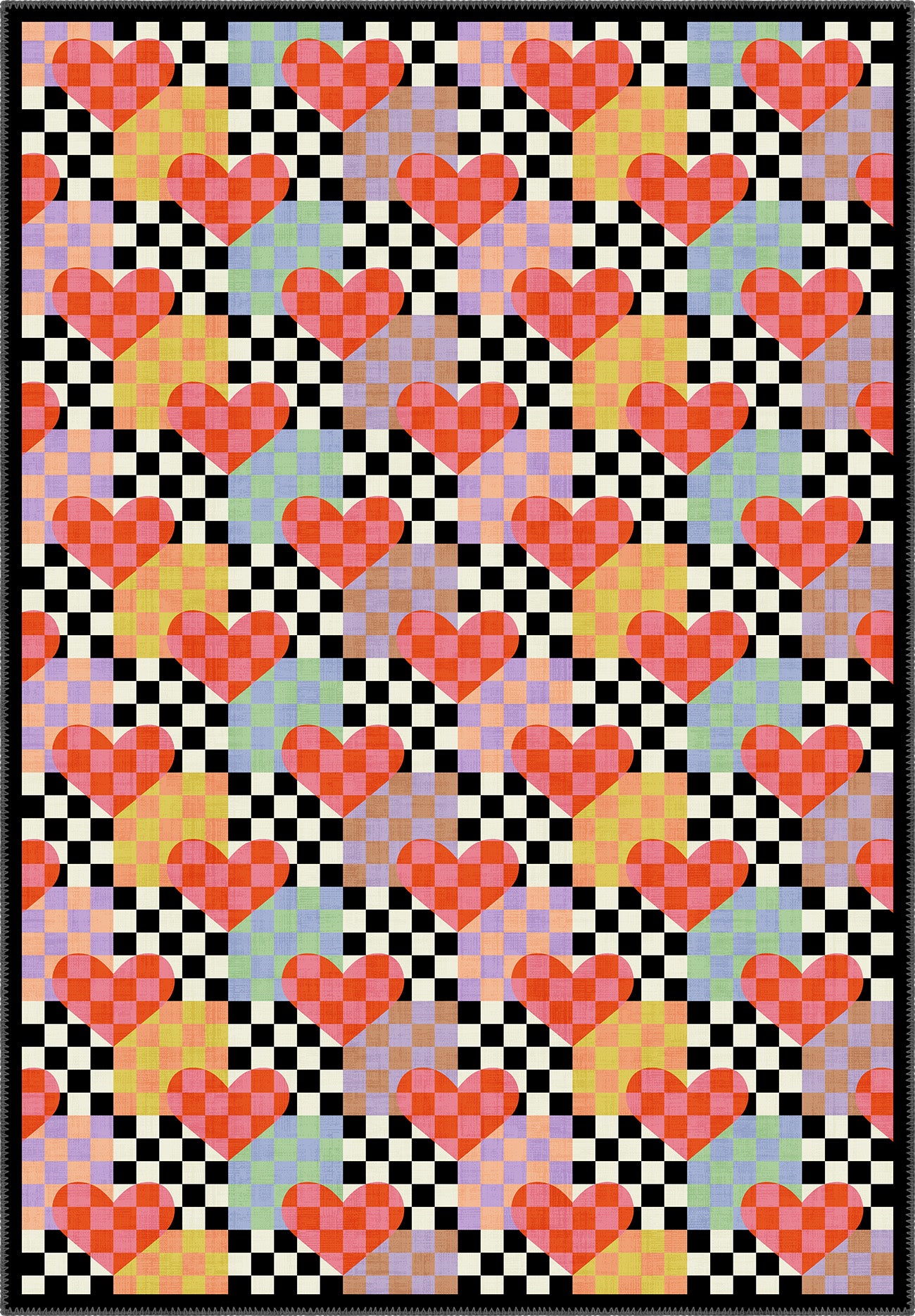 Lolly Checkered Heart Rug