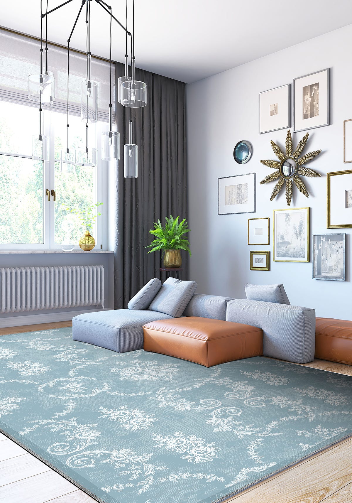 Colette Blue Farmhouse Rug