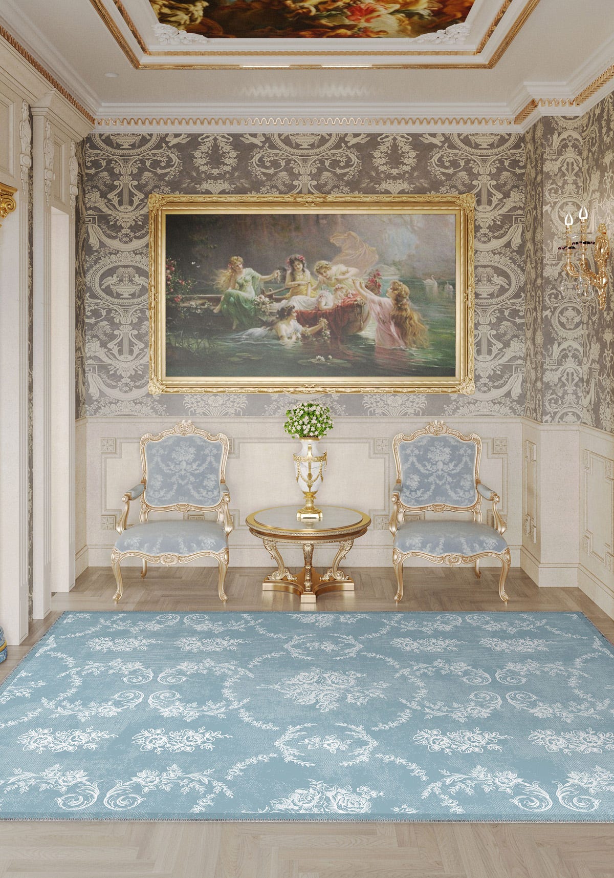 Colette Blue Farmhouse Rug