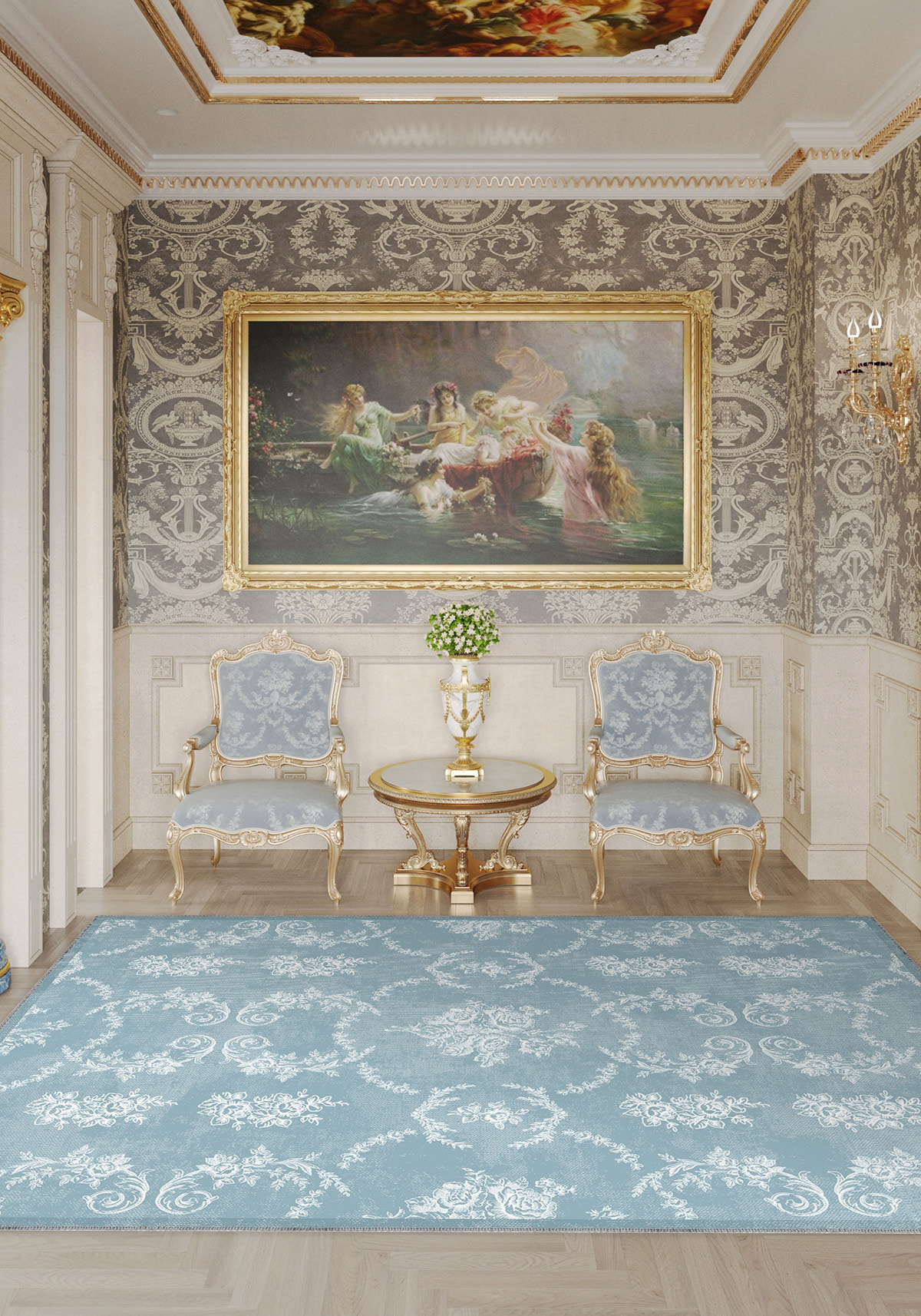 Colette Blue Farmhouse Rug