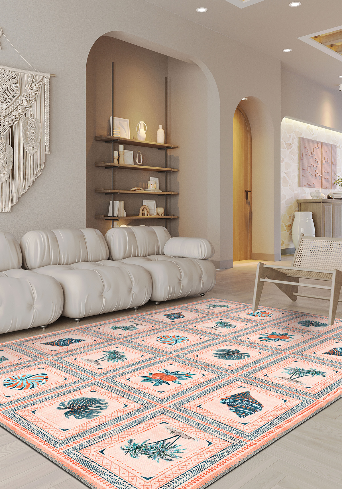 Nautical rug for living room.