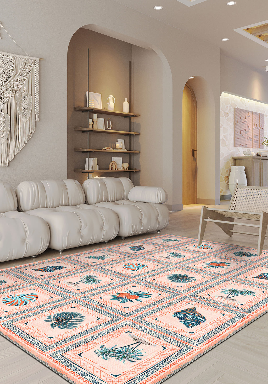 Nautical rug for living room.