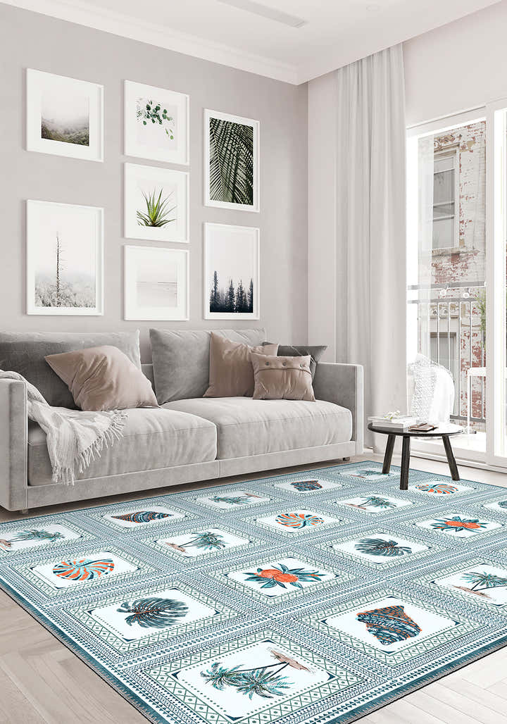 Coastal rug for living room.