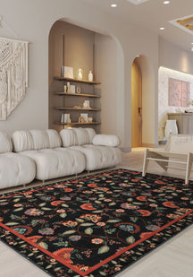 Laleh Black Paisley Rug