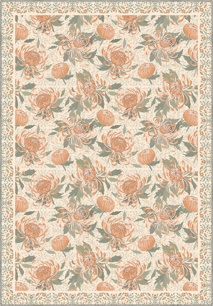 Eulalia Coral Floral Rug