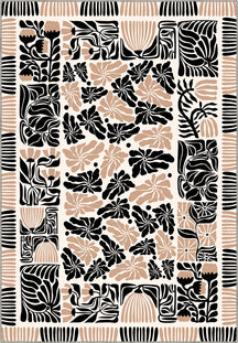 Calanthe Black and White Washable Rug