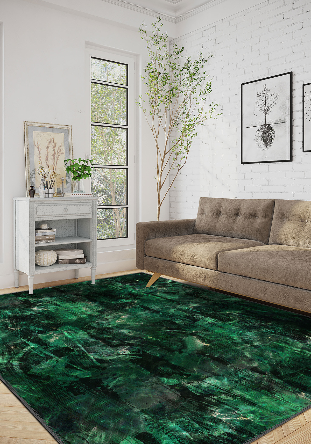 Malachite rug for living room.