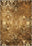 Gold and brown vintage rug for living room.