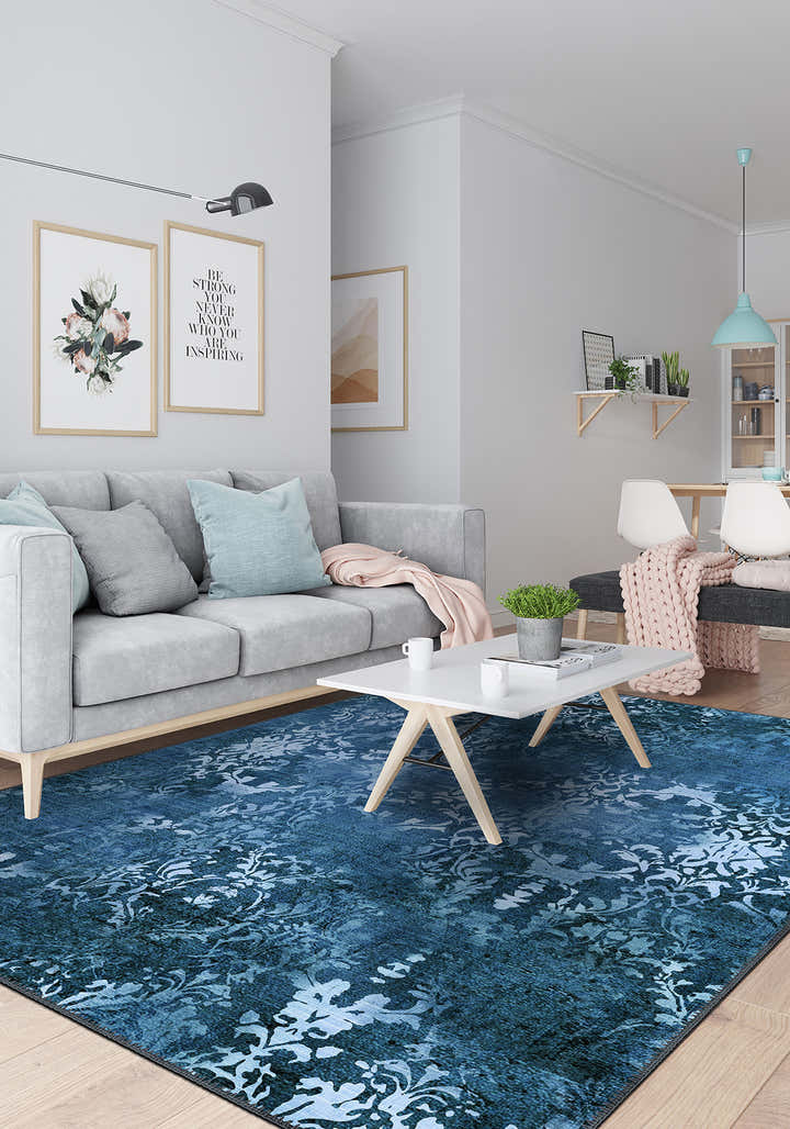 Navy Rug for Living Room