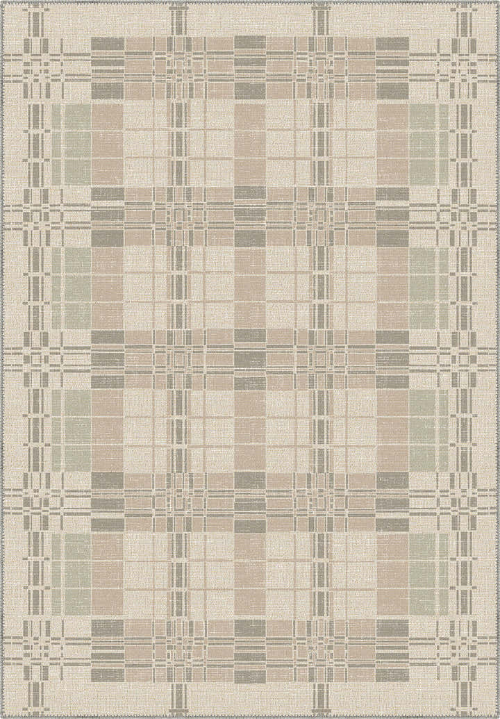 Geometric beige rug for living room, dining room and bedroom.