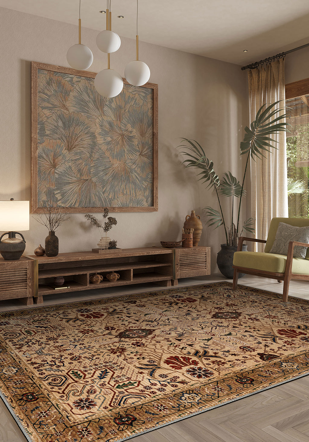 Kairo Warm Beige Persian Rug