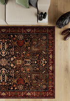 Kairo Black Burgundy Persian Rug