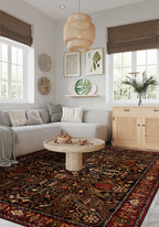 Kairo Black Burgundy Persian Rug