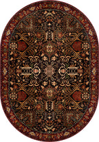 Kairo Black Burgundy Persian Rug