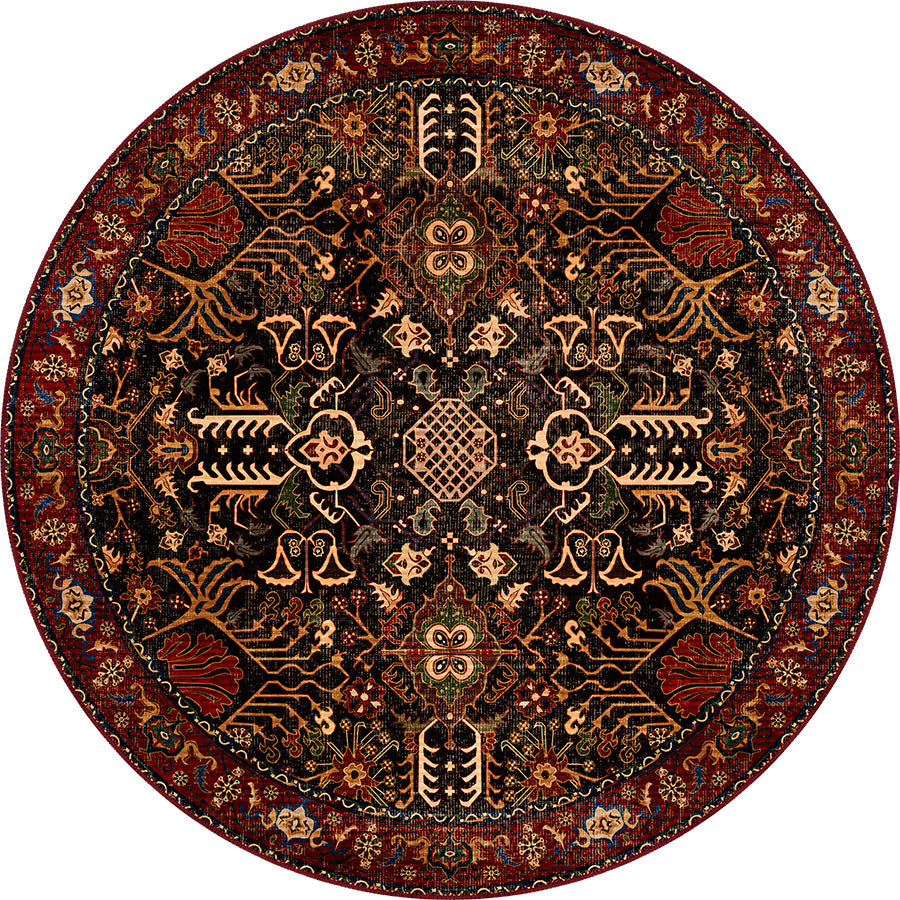 Kairo Black Burgundy Persian Rug