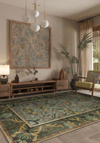 Arabella Sage Green Victorian Rug