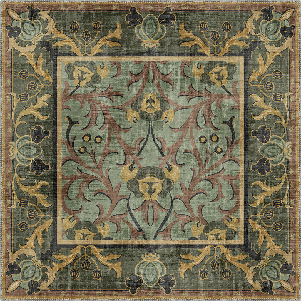 Arabella Sage Green Victorian Rug
