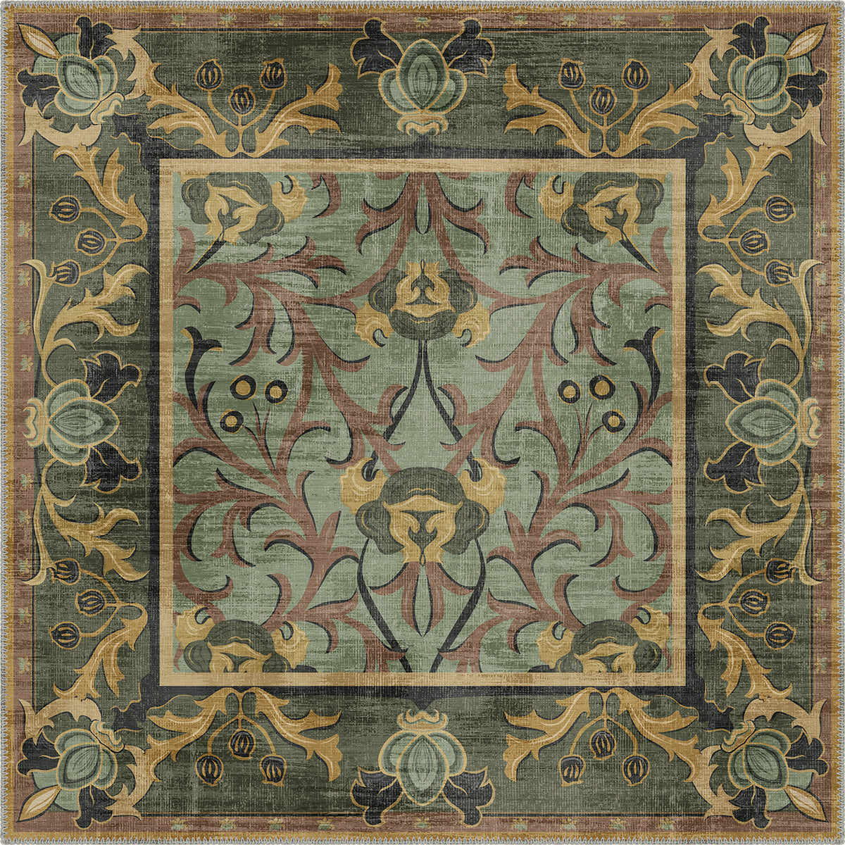 Arabella Sage Green Victorian Rug
