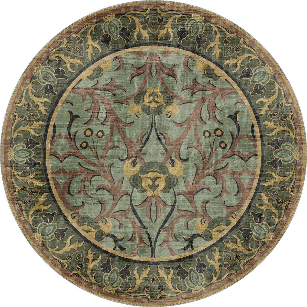 Arabella Sage Green Victorian Rug