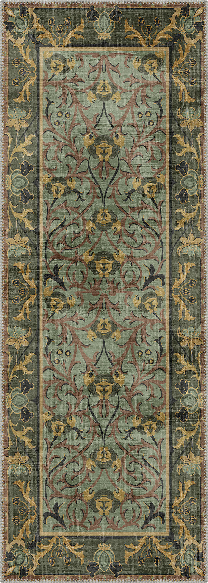 Arabella Sage Green Victorian Rug