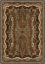 Brown Persian style Isfahan rug for living room.
