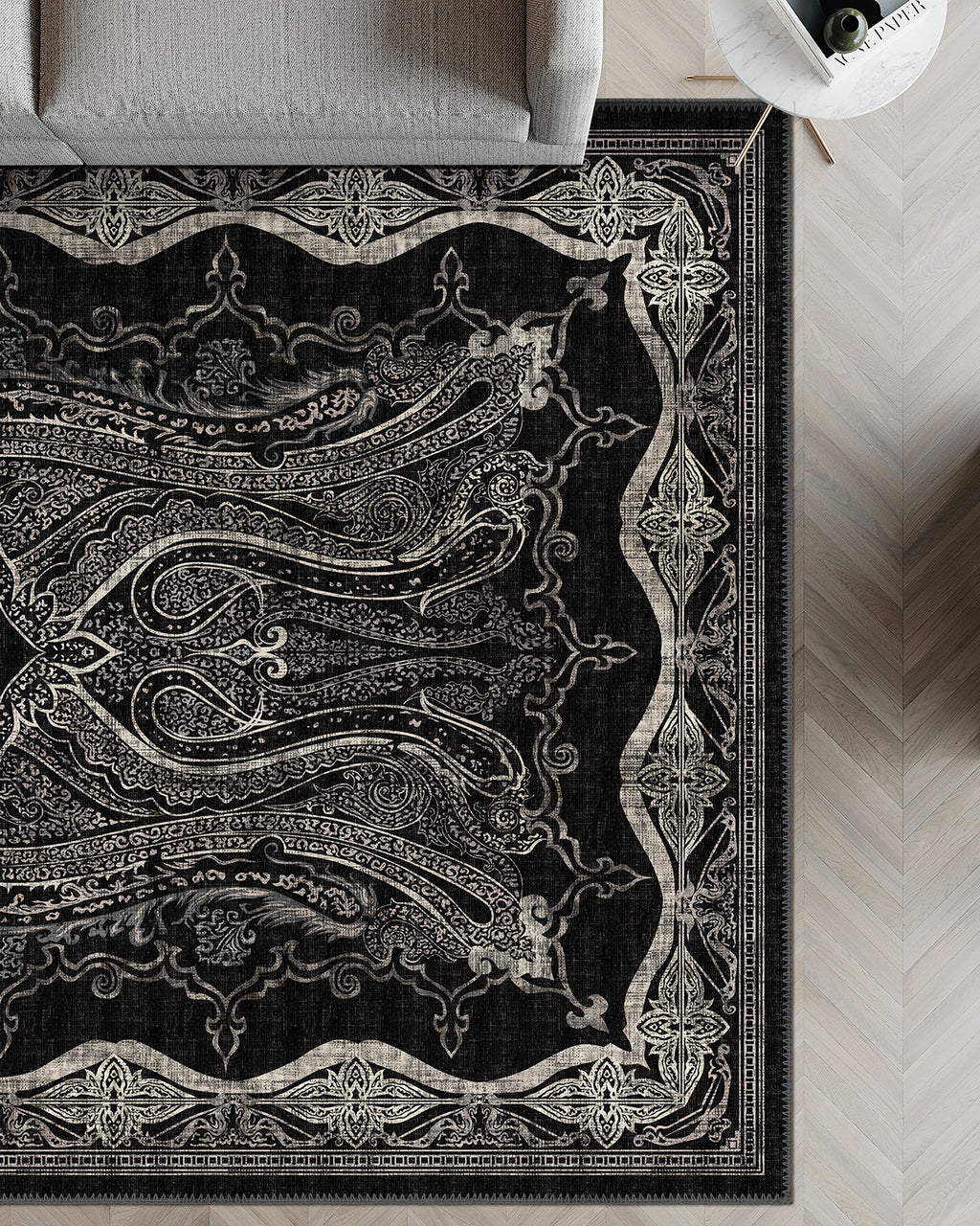 Farid Black Isfahan Rug