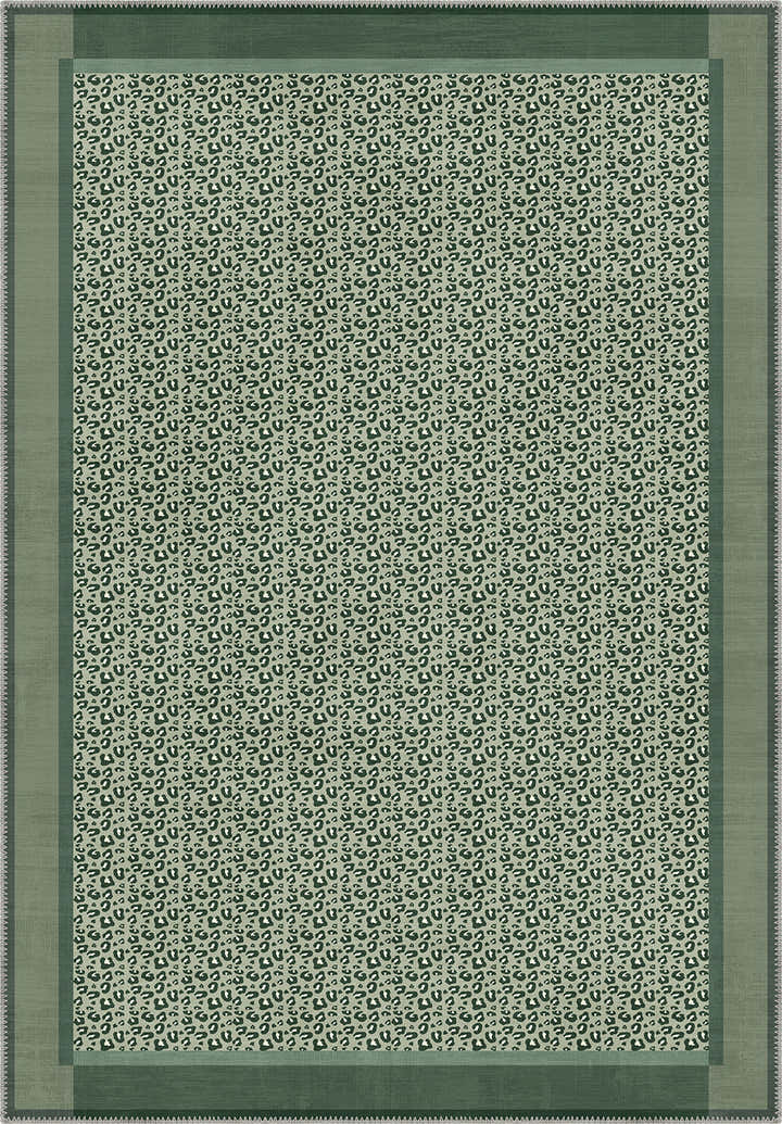 Zafira Green Leopard Rug