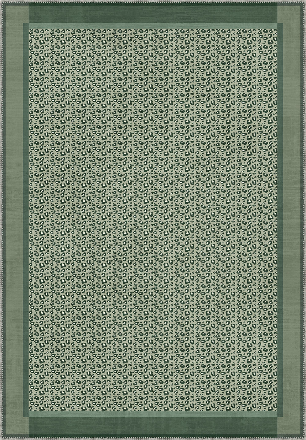 Zafira Green Leopard Rug