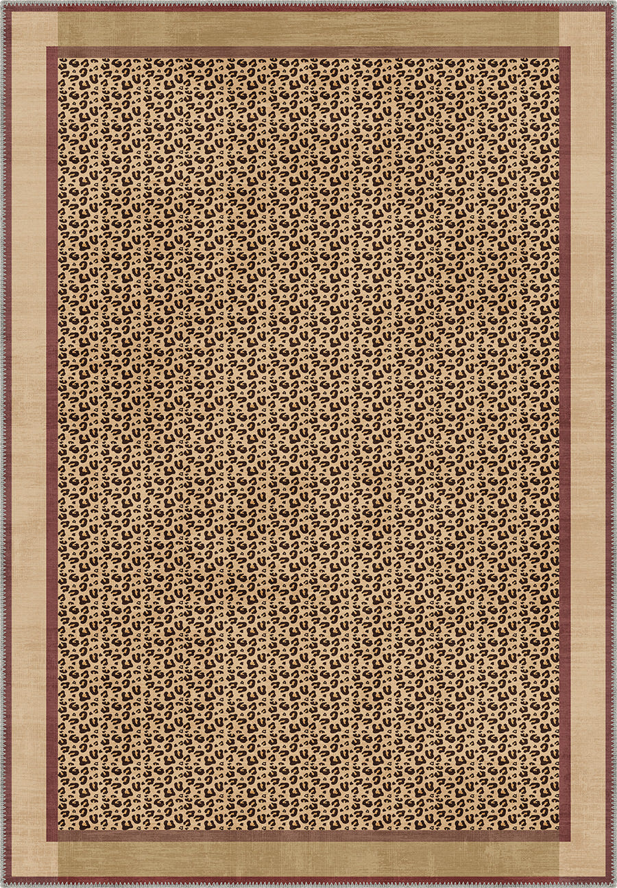 Zafira Beige Leopard Rug