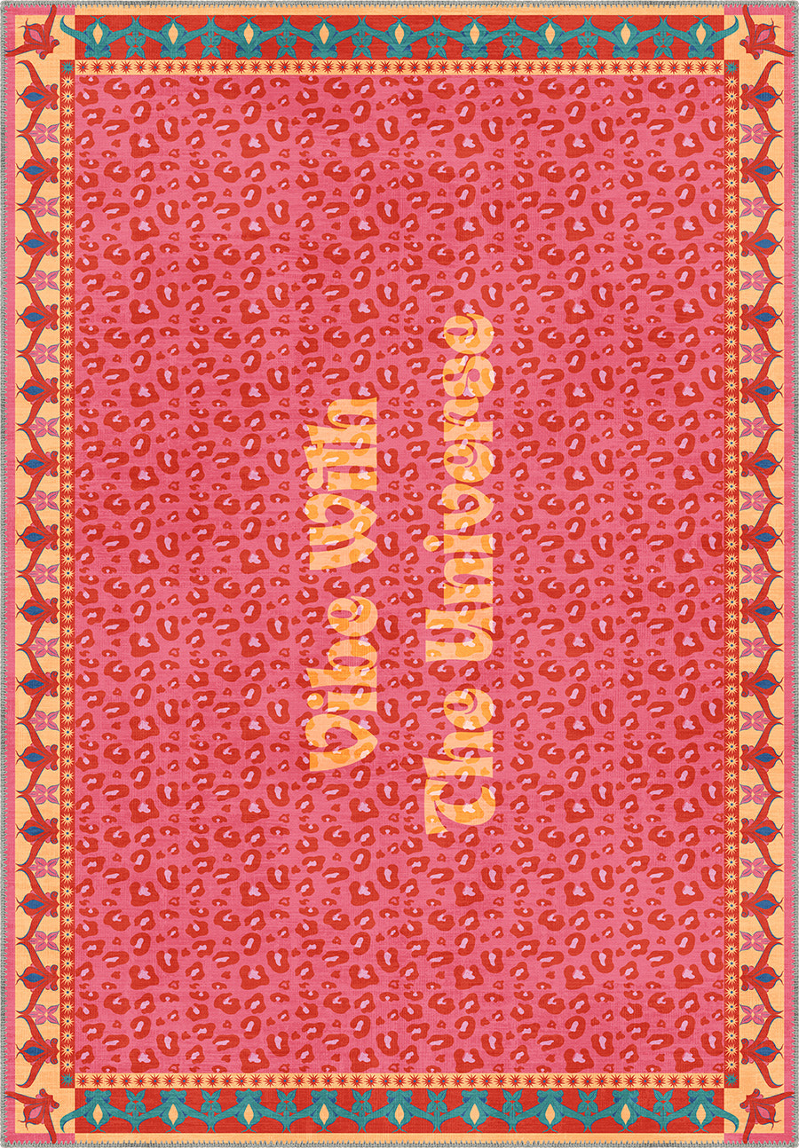 Vibe With The Universe Pink Leopard Rug