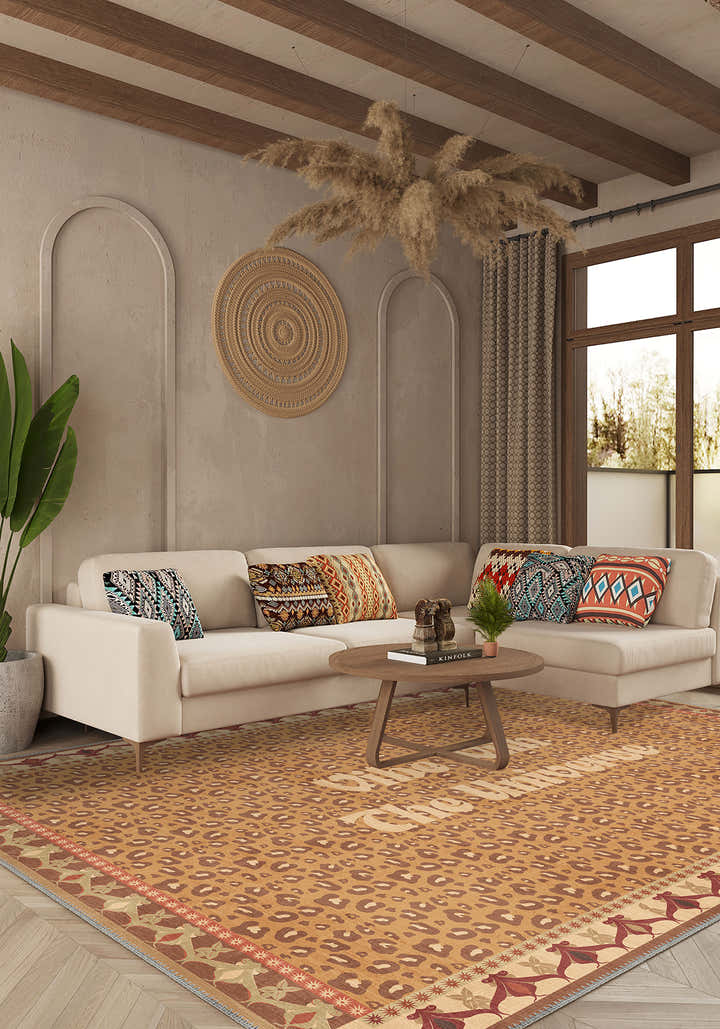 Vibe With The Universe Beige Leopard Rug