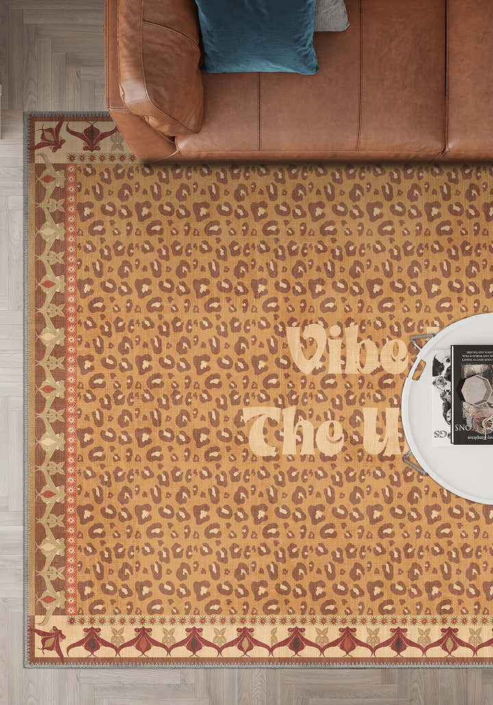 Vibe With The Universe Beige Leopard Rug