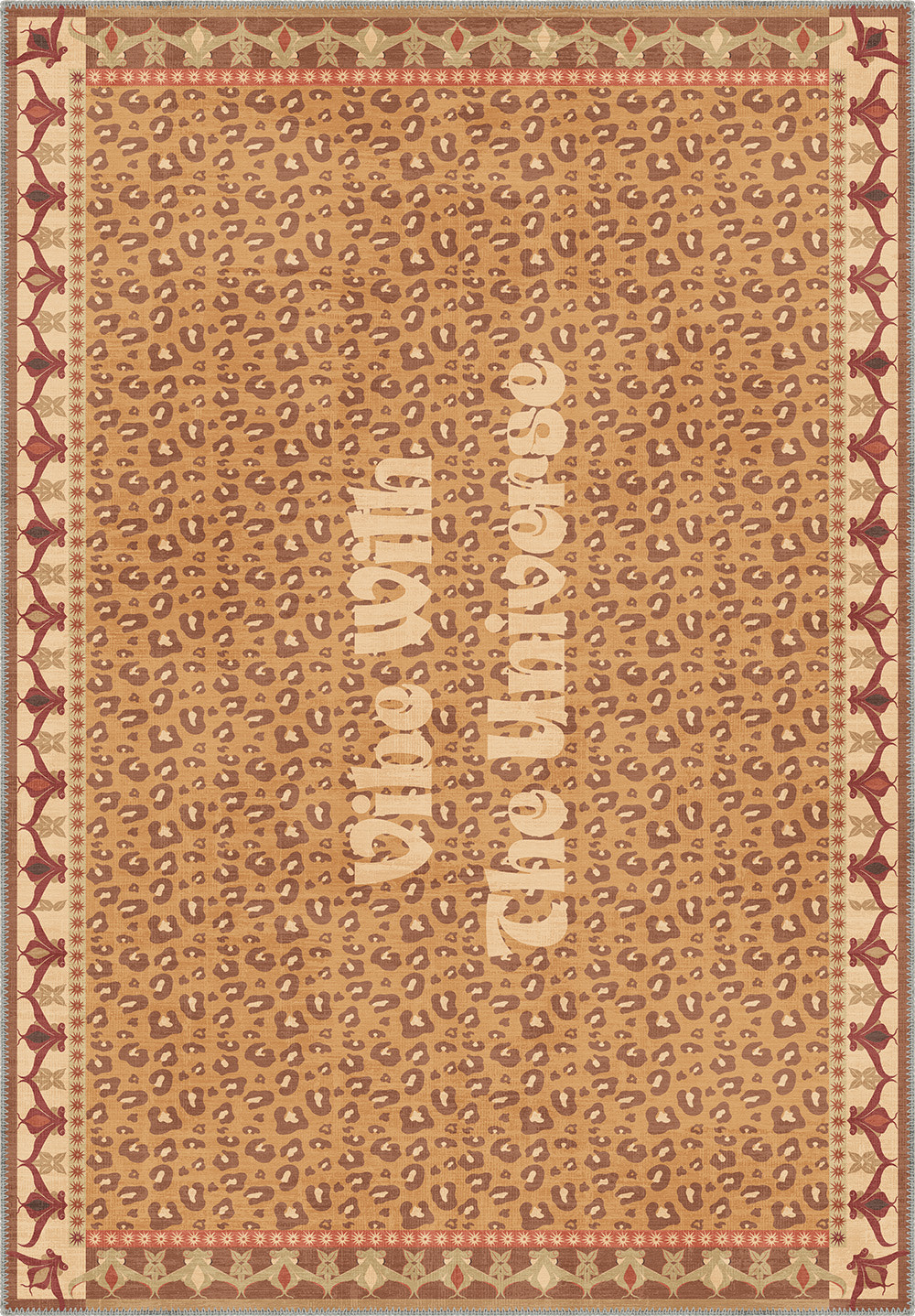 Vibe With The Universe Beige Leopard Rug