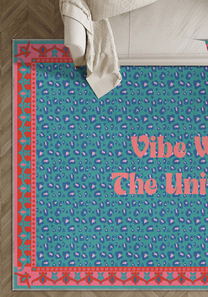 Vibe With The Universe Teal Leopard Rug