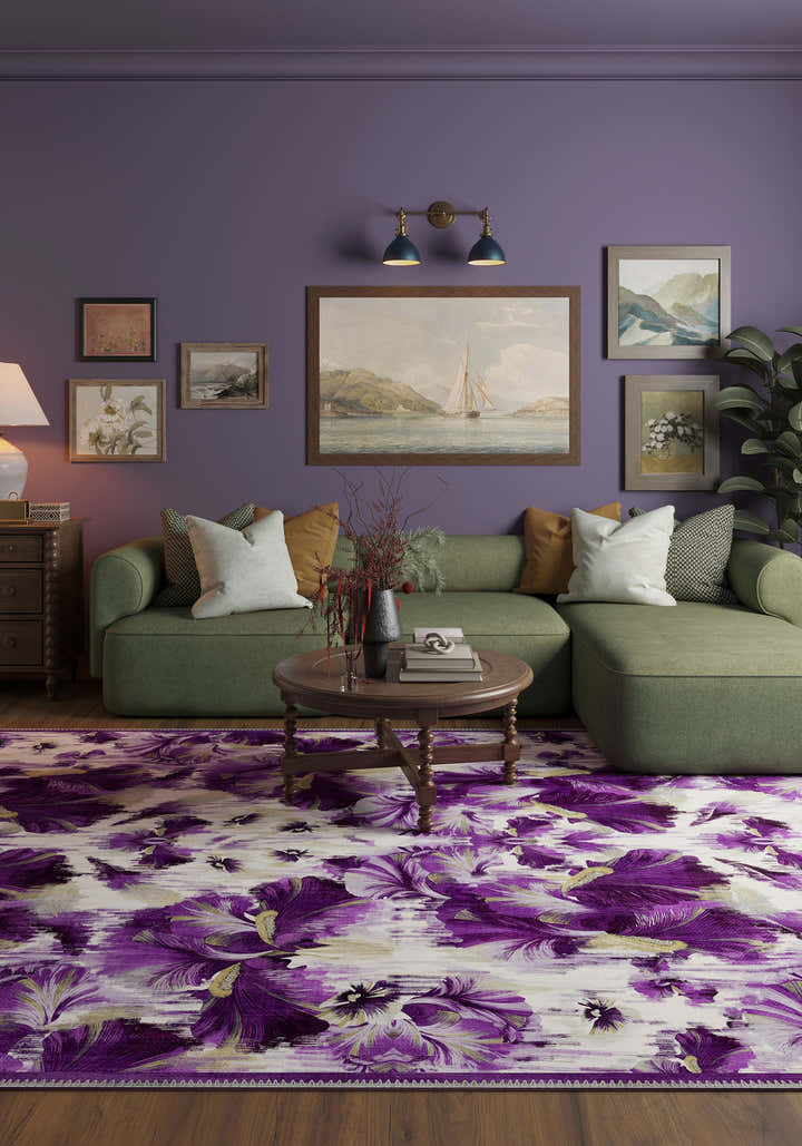 Elaris Purple Ikat Rug