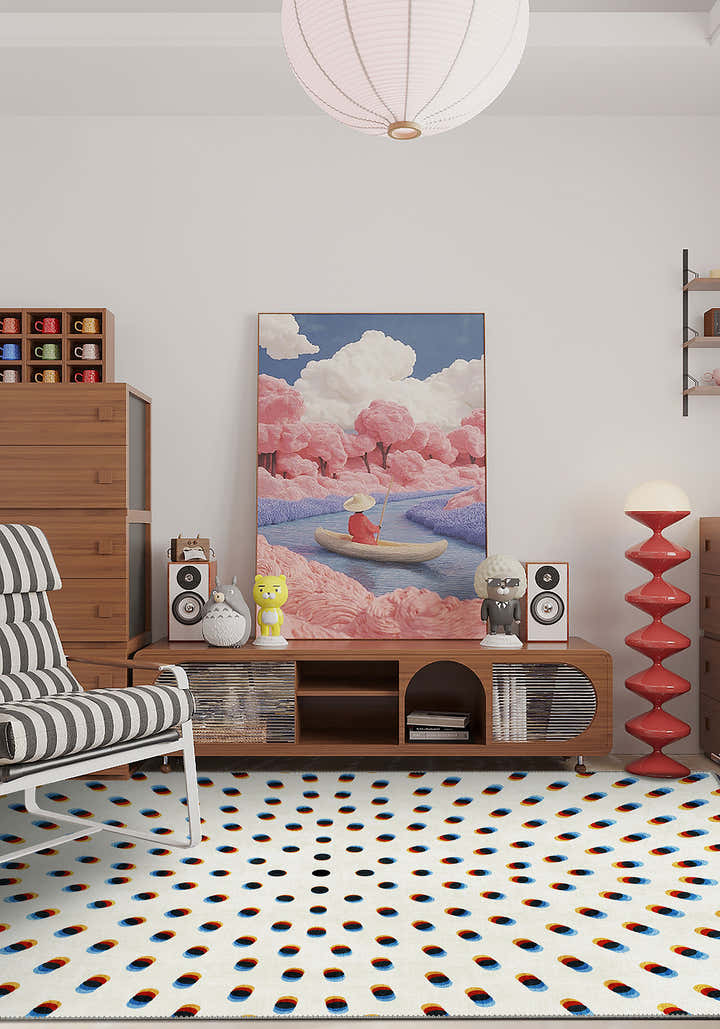 Vortico Black and White Polka Dot Rug